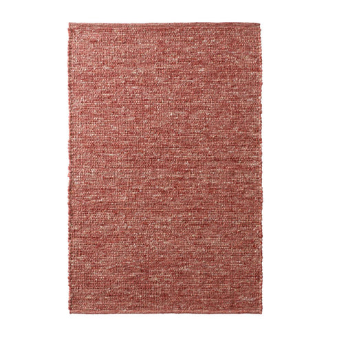 Wollteppich Natur | Reine Schur-Wolle Handweb Teppich im Skandinavischen Design | Rot